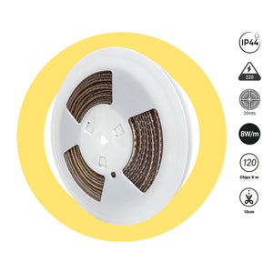 Tira LED 220V AC - Monocolor - 8W/m - 6.5mm - IP44 - 20 metros - 120ch/m (8)