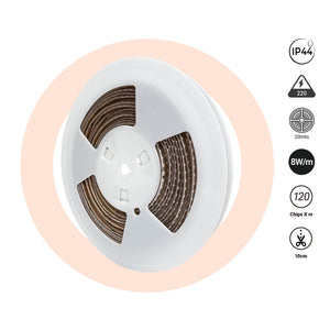 Tira LED 220V AC - Monocolor - 8W/m - 6.5mm - IP44 - 20 metros - 120ch/m (19)