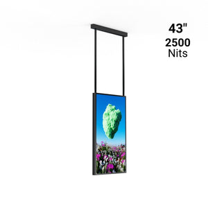 Display LCD FULL HD 43" para Escaparates con Soporte de techo - Alto Brillo 2500 NITS - Android - Barcelona Led-Signage