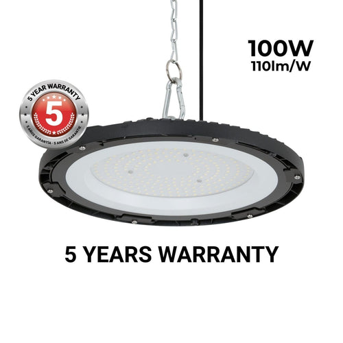 Industrial LED High Bay - 100W - IP65 - 110lm/W - 5 years warranty