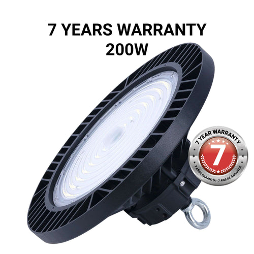 Campânula LED industrial - 200W - PHILIPS Lumileds - Driver LIFUD - 5000K - IP65 - 7 anos de garantia