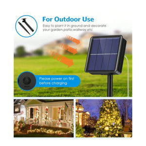 Guirnalda solar en alambre plateado - IP44 - 100 luces - Blanco cálido - 10 metros (12)