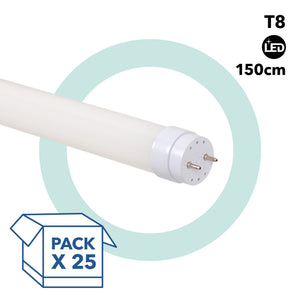 PACK x 25 - Tubo LED T8 - 22W - 150cm - 2280lm - Conexión 1 punta