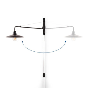 Aplique de pared orientable "PETTI" con cable y enchufe - E27 - Barcelona Led-Decoración
