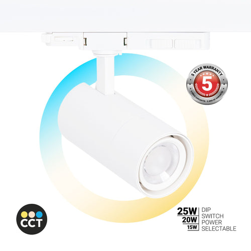 Projektor LED na szynę trójfazową - Moc regulowana + ZOOM: 15W/20W/25W - CCT