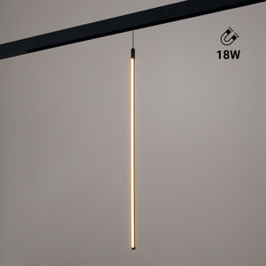 Lámpara colgante LED vertical para carril magnético - 48V - 18W - 2800K - Negra