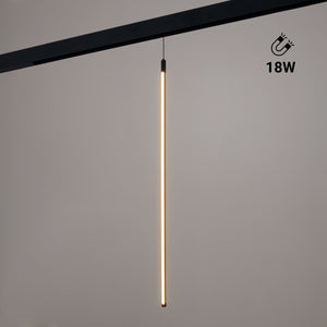 Lámpara colgante LED vertical para carril magnético - 48V - 18W - 2800K - Negra - Barcelona Led-