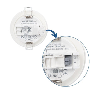 Kit Downlight LED exterior 5W - IP65 - Aro intercambiable - TRIAC regulable - Corte Ø68mm - Barcelona Led-