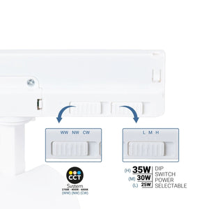 Proyector LED para carril trifásico - Potencia ajustable + ZOOM: 25W/30W/35W - CCT - Barcelona Led-