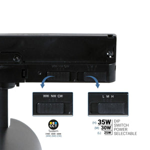 Proyector LED para carril trifásico - Potencia ajustable + ZOOM: 25W/30W/35W - CCT - Barcelona Led-