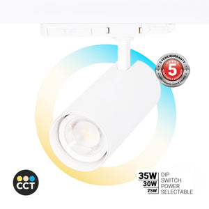 Proyector LED para carril trifásico - Potencia ajustable + ZOOM: 25W/30W/35W - CCT (1)