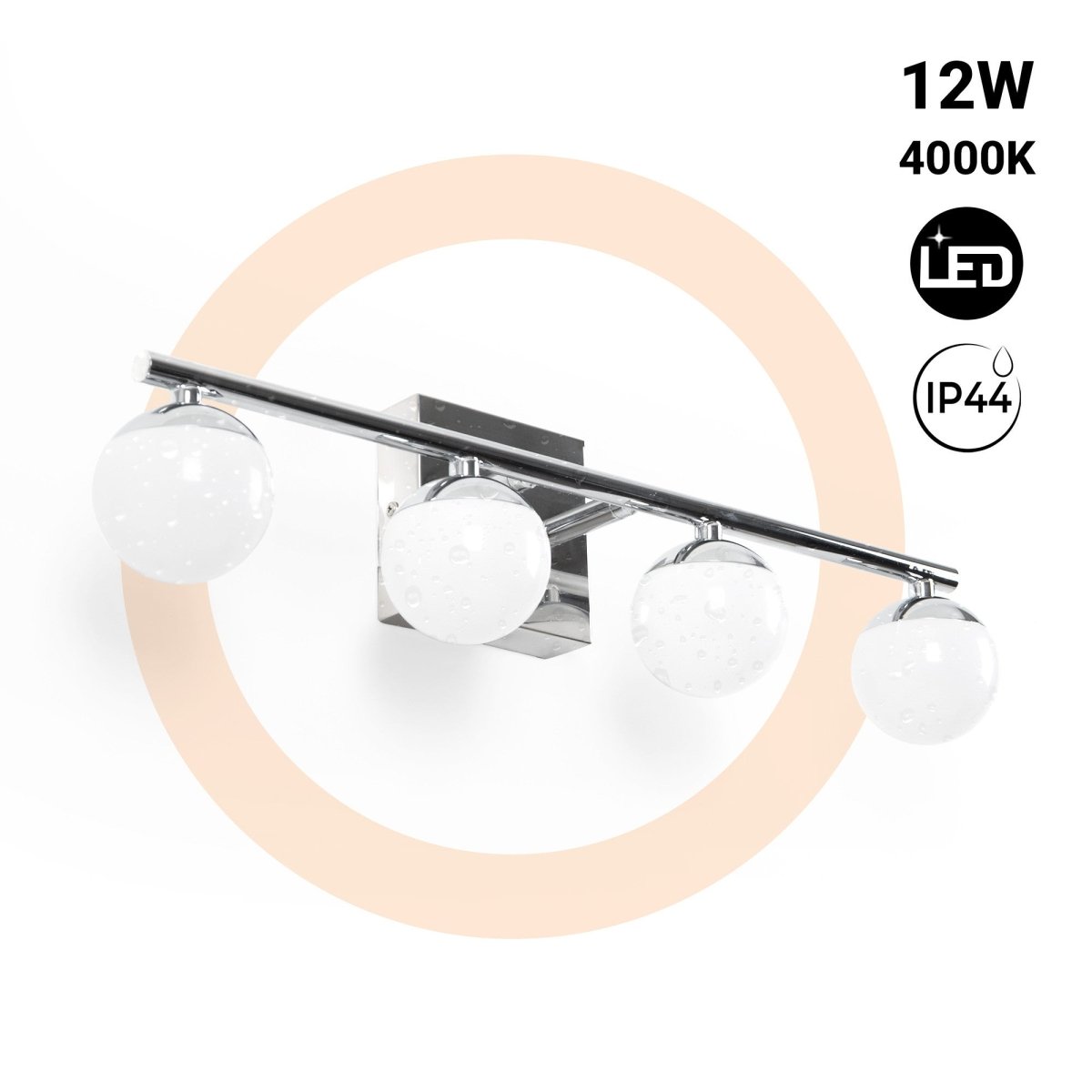 Aplique LED para baño - Esferas - 12W - 4000K - Barcelona Led-Decoración