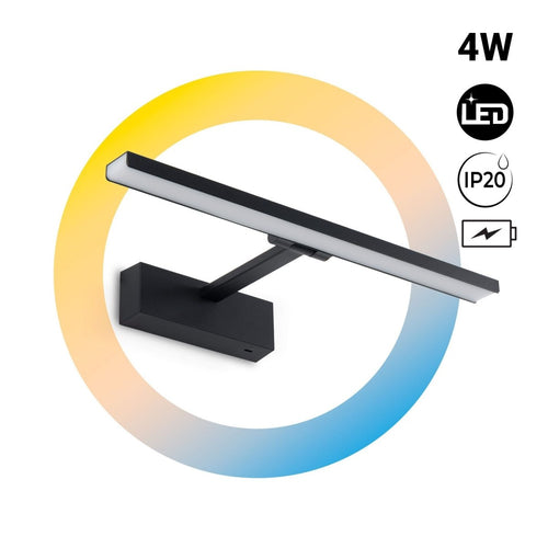 LED Wall Sconce with Battery 4W - Remote Control - CCT + DIM + Timer