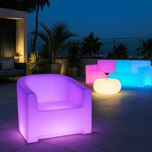 Sillón luminoso LED RGBW - 16W - Recargable - Barcelona Led-Mobiliario