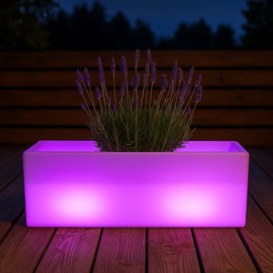 Macetero rectangular LED RGBW - 24W - Recargable - Mando a distancia (18)