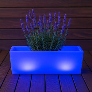 Macetero rectangular LED RGBW - 24W - Recargable - Mando a distancia - Barcelona Led-Mobiliario