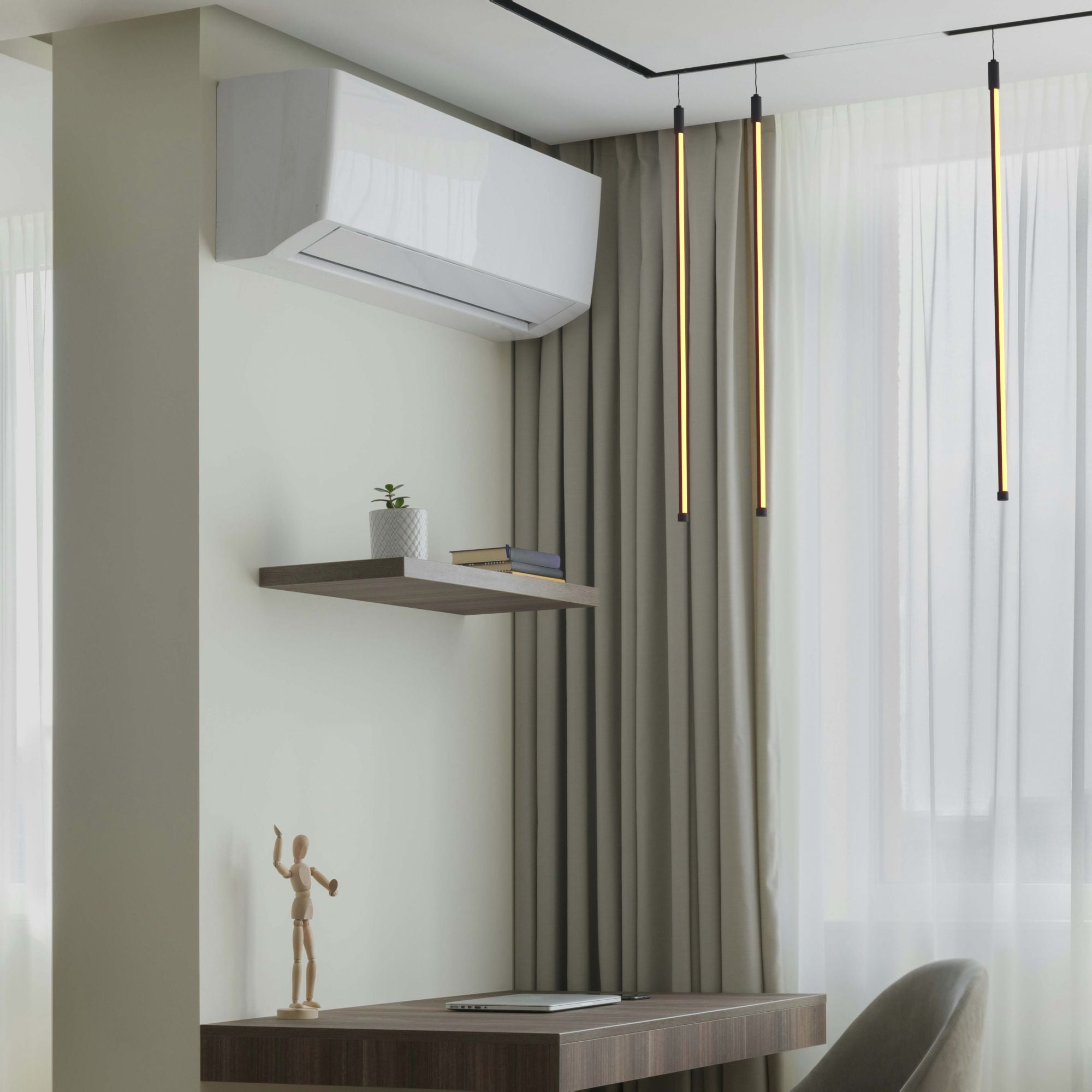 Lámpara colgante LED vertical para carril magnético - 48V - 15W - 2800K - Negra (1)