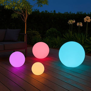 Lámpara de mesa o suelo esfera exterior - RGBW - 2W- Ø40cm - Recargable - Barcelona Led-