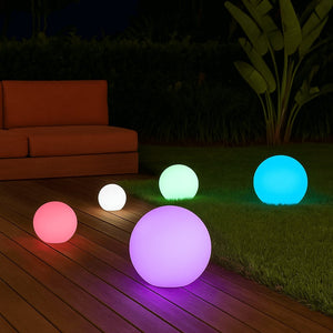 Lámpara de mesa o suelo esfera exterior - RGBW - 1W - Ø20cm - Recargable (19)