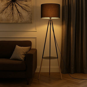 Lámpara de pie con mesita incorporada y trípode "Mandi" - Barcelona Led-Decoración