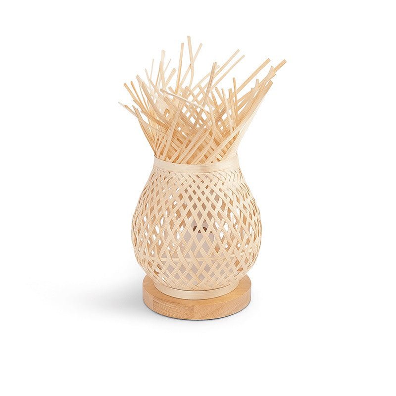 Lámpara de mesa de mimbre "VIMET" - Barcelona Led-Decoración
