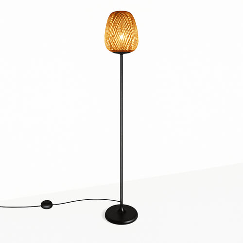 Lampada da terra in vimini