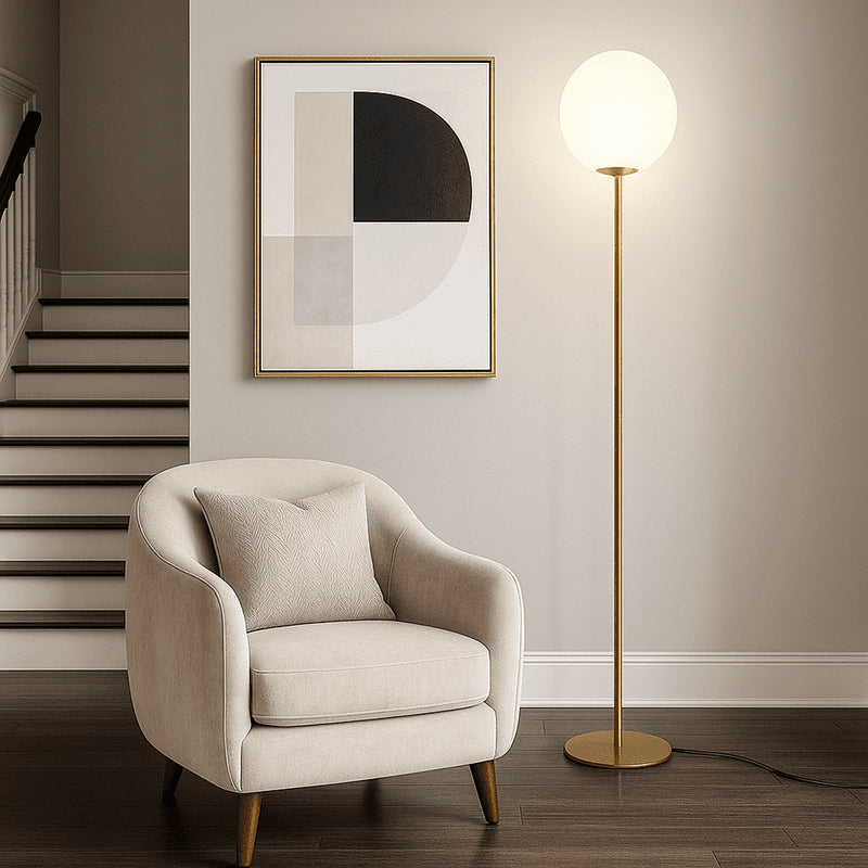 Lámpara de pie bola cristal "BAILEY" - E27 - Barcelona Led-Decoración