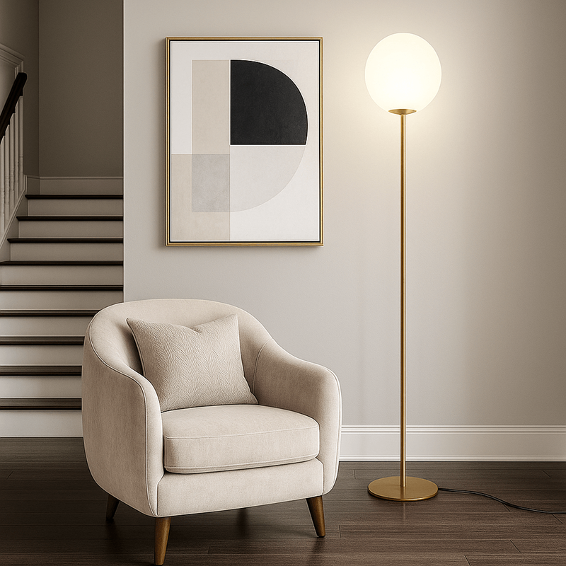 Lámpara de pie bola cristal "BAILEY" - E27 (1)