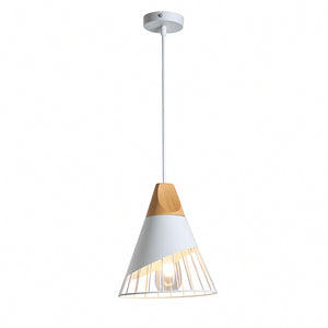 Lámpara colgante nórdica en metal y madera "ADOR" - Barcelona Led-Decoración