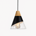 Metal and wood pendant lamp -