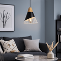 Metal and wood pendant lamp -