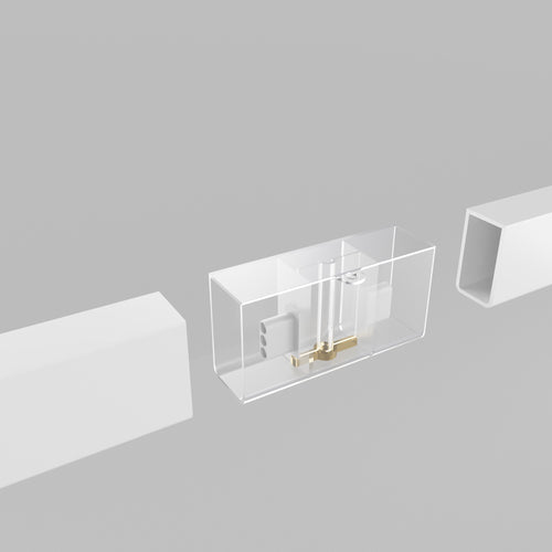 Straight connector for linear luminaire - 180° - 2.2 cm