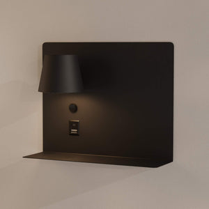 Aplique de pared para lectura con puerto USB y USBC "BASKOP" - 6W - Lado Izquierdo