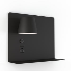 Aplique de pared para lectura con puerto USB y USBC "BASKOP" - 6W - Lado Izquierdo (4)