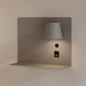 Aplique de pared para lectura con puerto USB y USBC "BASKOP" - 6W - Lado Derecho (18)