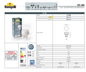 Aplique exterior FUMAGALLI "MAMETE SQUARE" - G9 - 1,7W - IP67 - Barcelona Led-Decoración