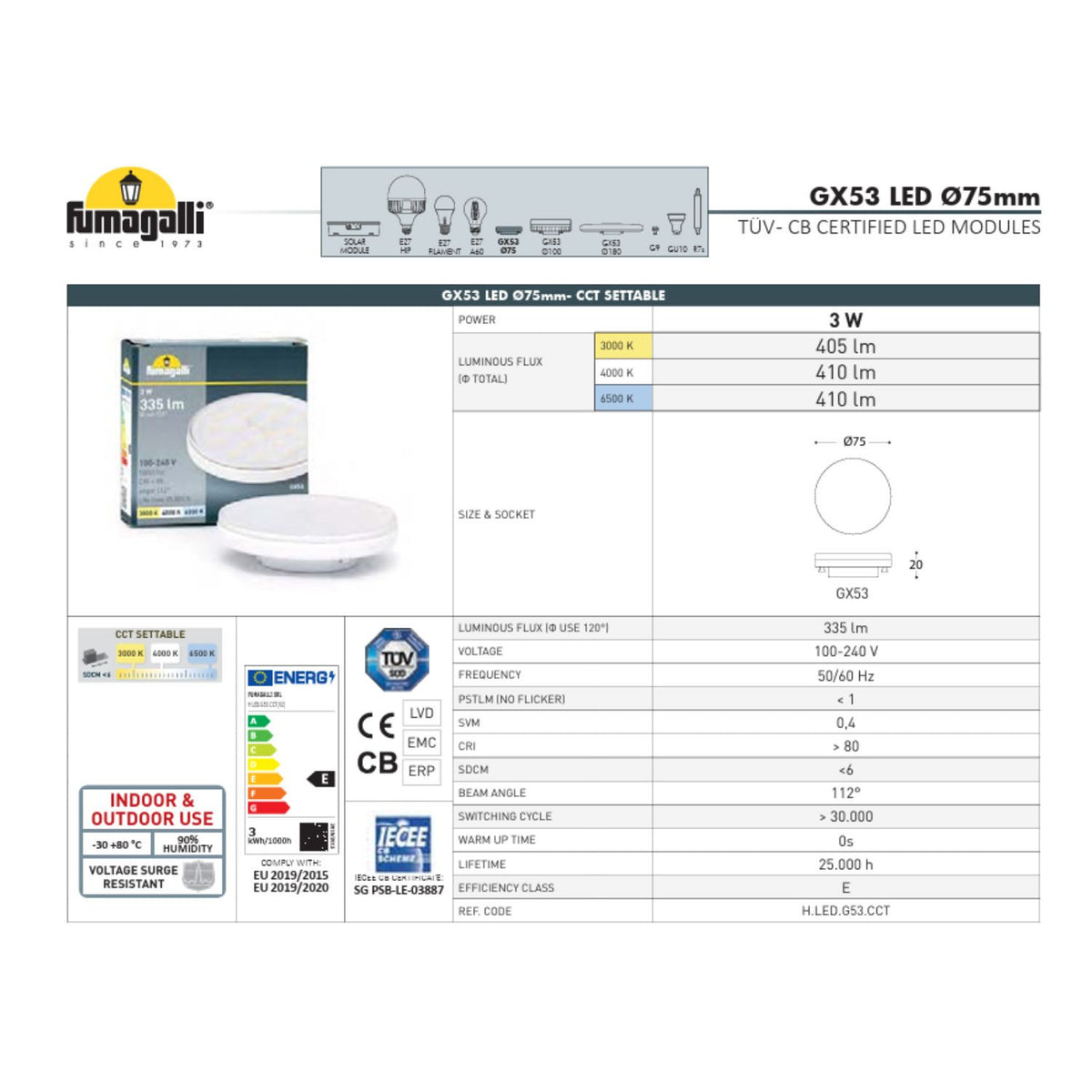 Bolardo para caminos LED FUMAGALLI "ELISA 250" - GX53 - 10W - CCT (1)