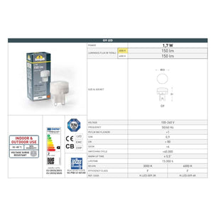 Aplique de techo "LIVIA 60" FUMAGALLI - G9 - 1,7W - IP55 - Barcelona Led-Decoración