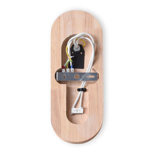 Aplique de pared bola cristal "SOMA" con interruptor - E27 - Madera (4)