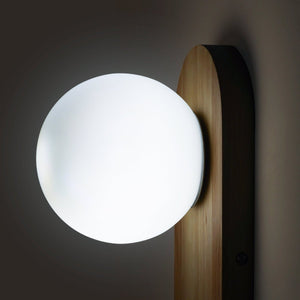 Aplique de pared bola cristal "SOMA" con interruptor - E27 - Madera - Barcelona Led-Decoración