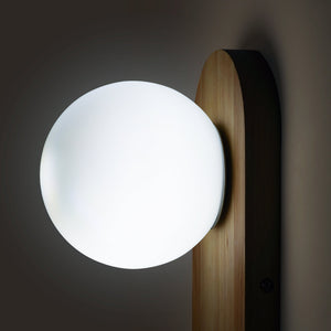 Aplique de pared bola cristal "SOMA" con interruptor - E27 - Madera (6)