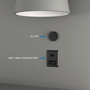 Aplique de pared para lectura con puerto USB y USBC "BASKOP" - 6W - Izquierda y Derecha (46)