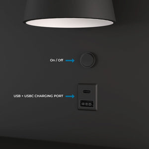 Aplique de pared para lectura con puerto USB y USBC "BASKOP" - 6W - Izquierda y Derecha - Barcelona Led-Decoración