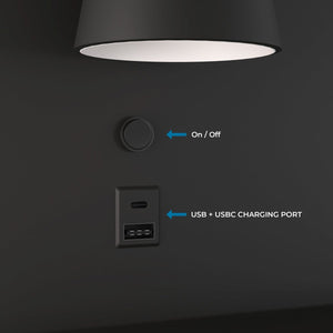 Aplique de pared para lectura con puerto USB y USBC "BASKOP" - 6W - Izquierda y Derecha - Barcelona Led-Decoración