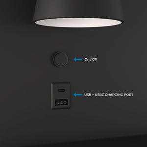 Aplique de pared para lectura con puerto USB y USBC "BASKOP" - 6W - Lado Izquierdo (5)