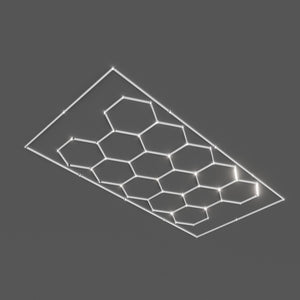 Lámpara LED hexagonal - 6500K - 14 hexágonos + Rectángulo 5m - Barcelona Led-