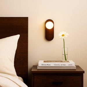 Aplique de pared bola cristal "SOMA" con interruptor - E27 - Madera (22)