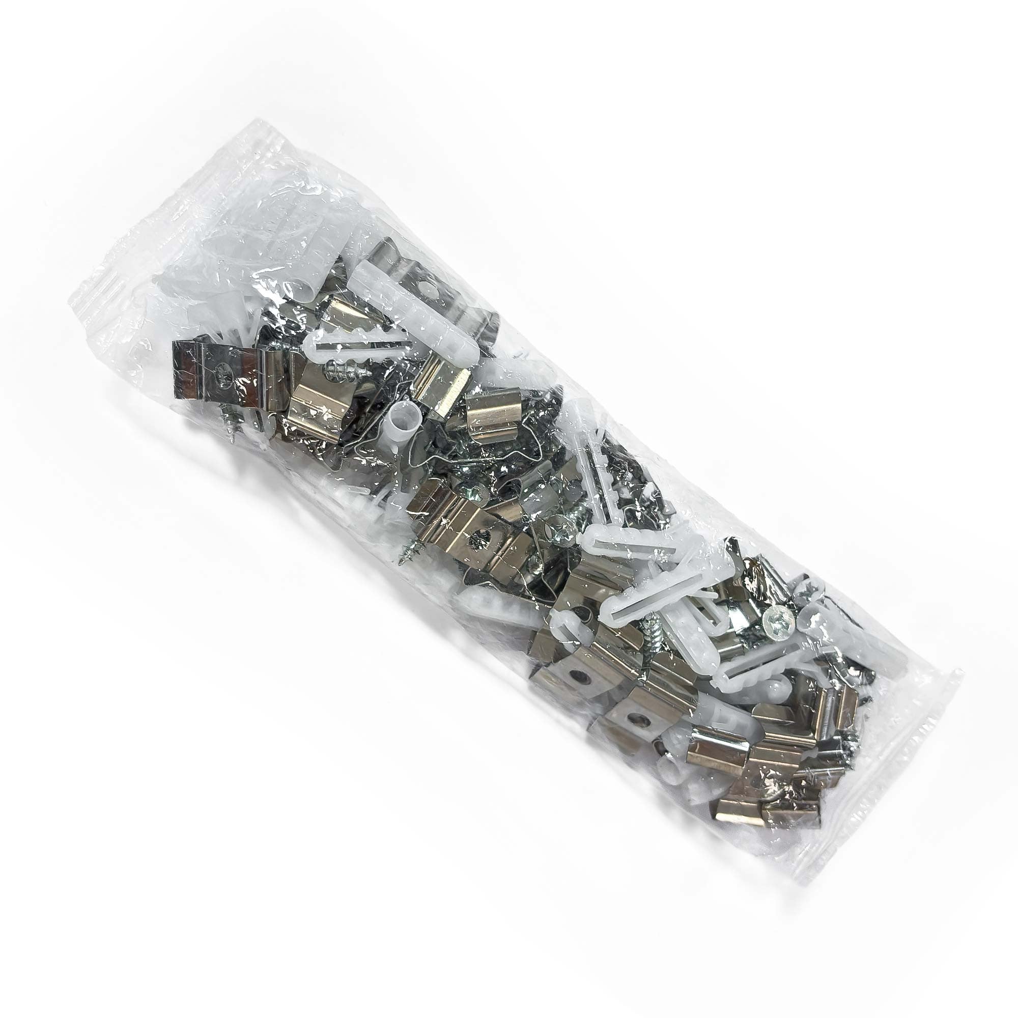 Kit - 40 Grapas metálicas +40 Tornillos + 40 Tarugos - Estructura LED Hexagonal (1)