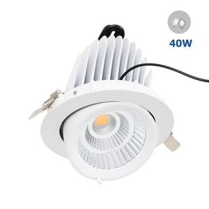 Downlight LED basculante empotrable - Chip especial para joyerías - 40W