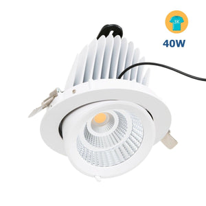 Downlight LED basculante empotrable - Chip especial para comercios - 40W - Barcelona Led-